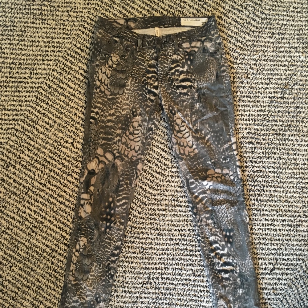 Rag & Bone Feather Patterned Jeans
